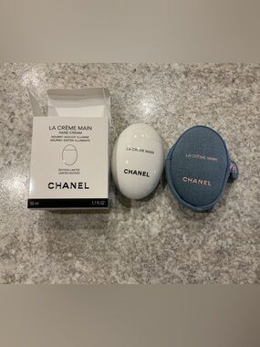 CHANEL La Crème Main Hand Cream Set in White and Blue